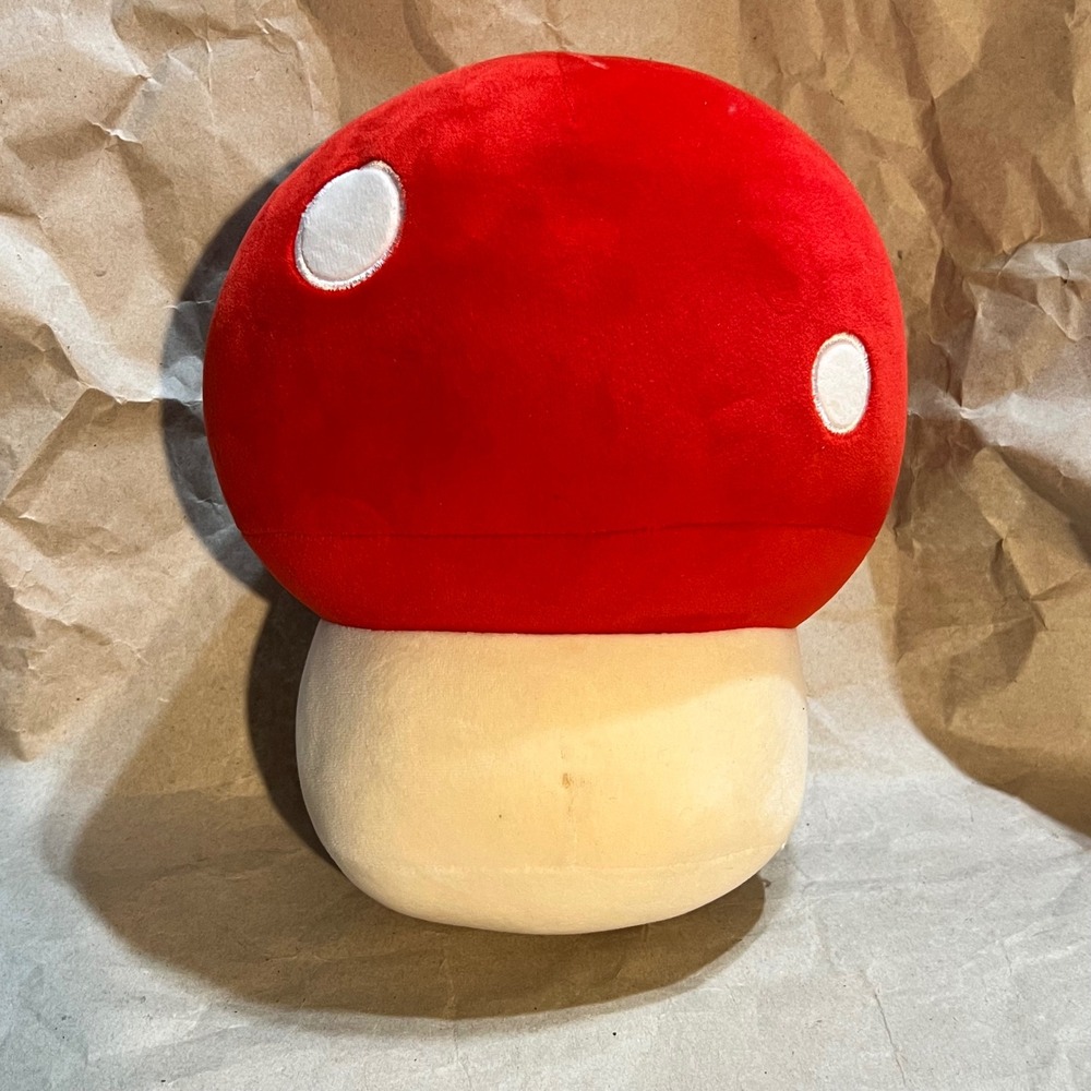 10" Mushroom Plush Red Toadstool Kawaii Cottagecore Stuffed Toy - Picture 2 of 2